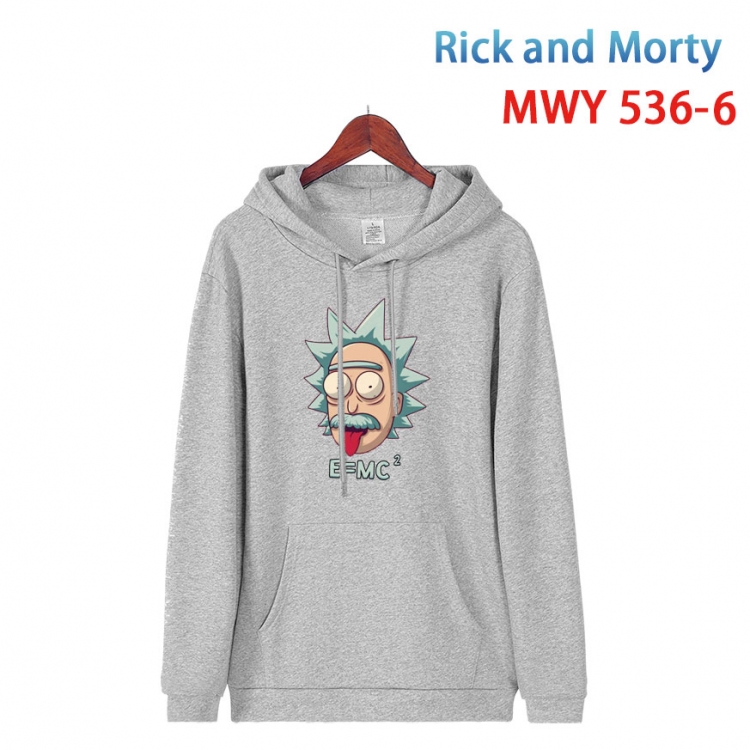 Rick and Morty Cotton Hooded Patch Pocket Sweatshirt from S to 4XL MWY-536-6