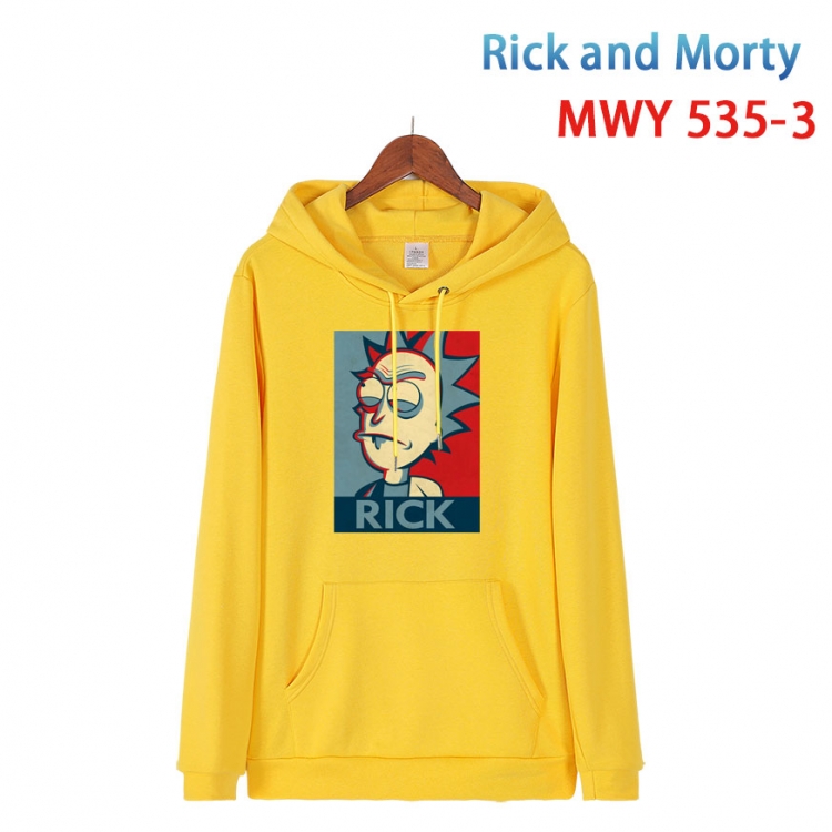 Rick and Morty Cotton Hooded Patch Pocket Sweatshirt from S to 4XL  MWY-535-3