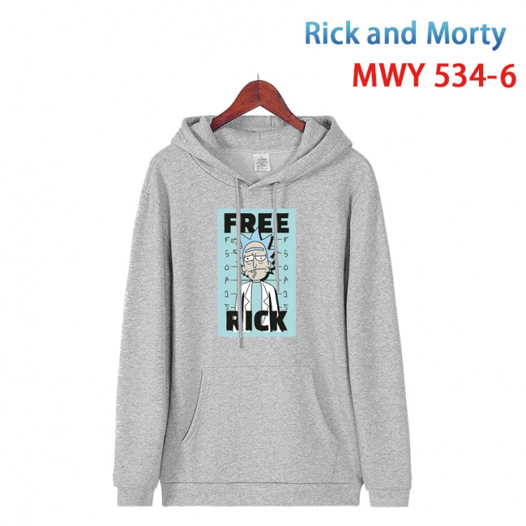 Rick and Morty Cotton Hooded Patch Pocket Sweatshirt from S to 4XL MWY-534-6