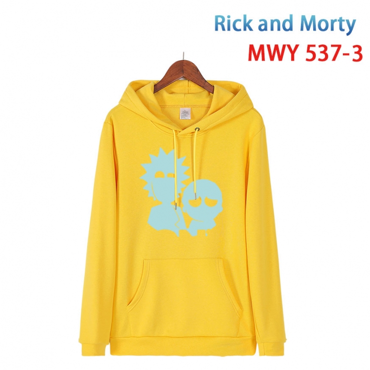 Rick and Morty Cotton Hooded Patch Pocket Sweatshirt from S to 4XL MWY-537-3