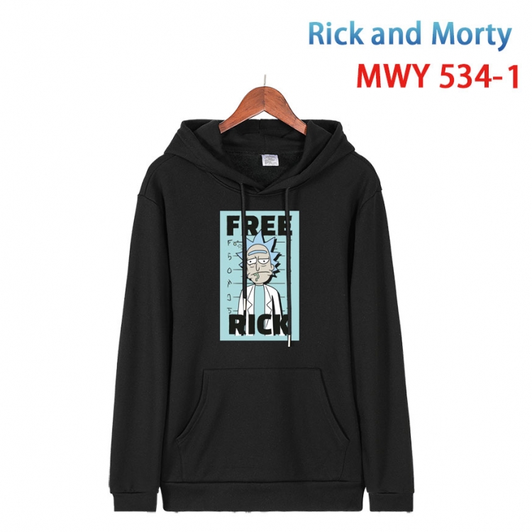 Rick and Morty Cotton Hooded Patch Pocket Sweatshirt from S to 4XL MWY-534-1