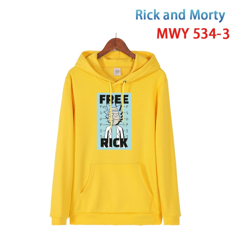 Rick and Morty Cotton Hooded Patch Pocket Sweatshirt from S to 4XL  MWY-534-3