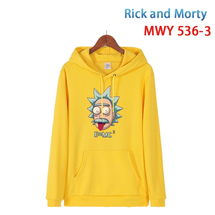 Rick and Morty Cotton Hooded Patch Pocket Sweatshirt from S to 4XL   MWY-536-3