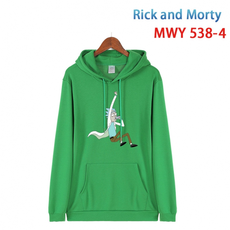 Rick and Morty Cotton Hooded Patch Pocket Sweatshirt from S to 4XL  MWY-538-4