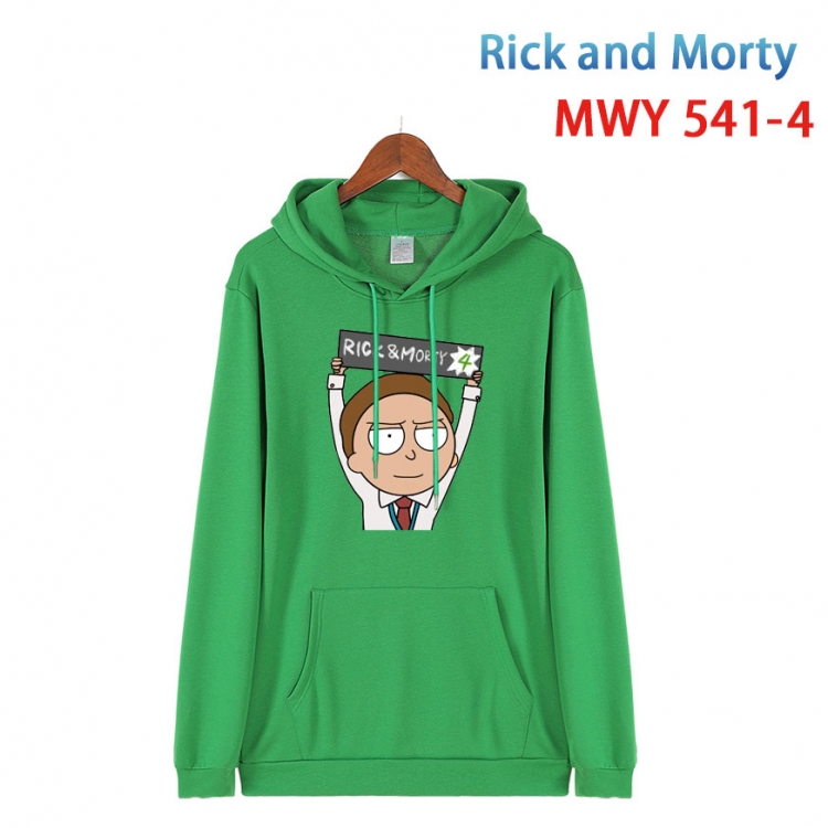 Rick and Morty Cotton Hooded Patch Pocket Sweatshirt from S to 4XL  MWY-541-4