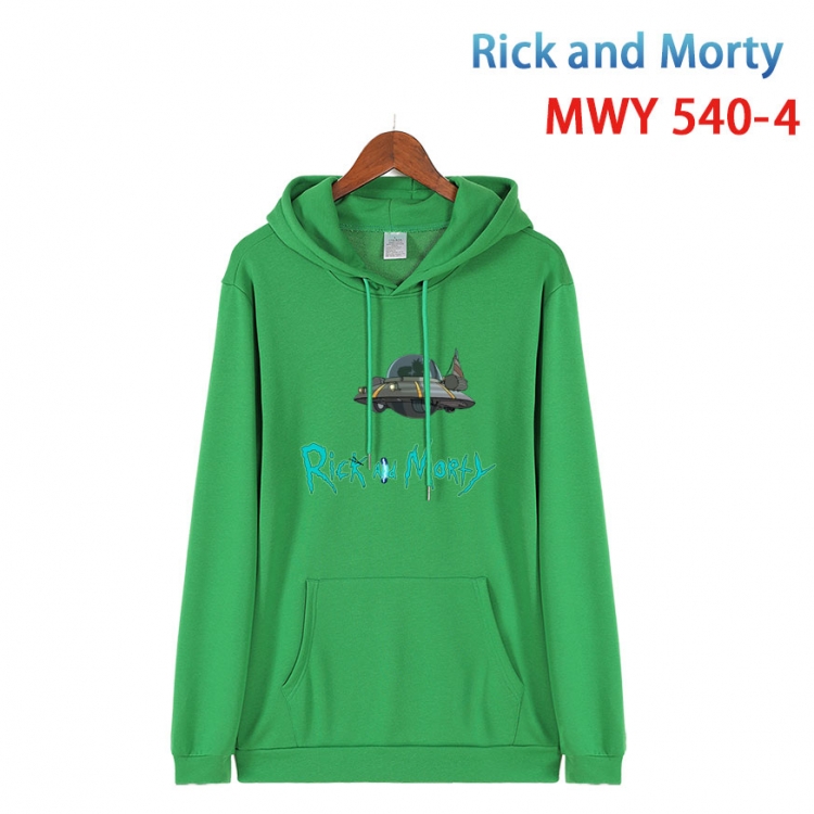 Rick and Morty Cotton Hooded Patch Pocket Sweatshirt from S to 4XL MWY-540-4