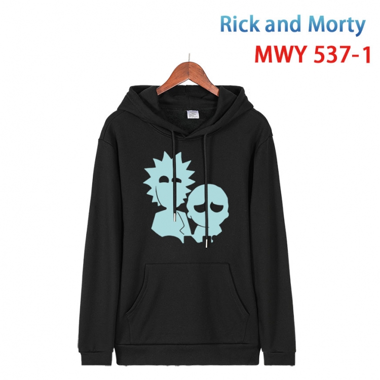 Rick and Morty Cotton Hooded Patch Pocket Sweatshirt from S to 4XL  MWY-537-1