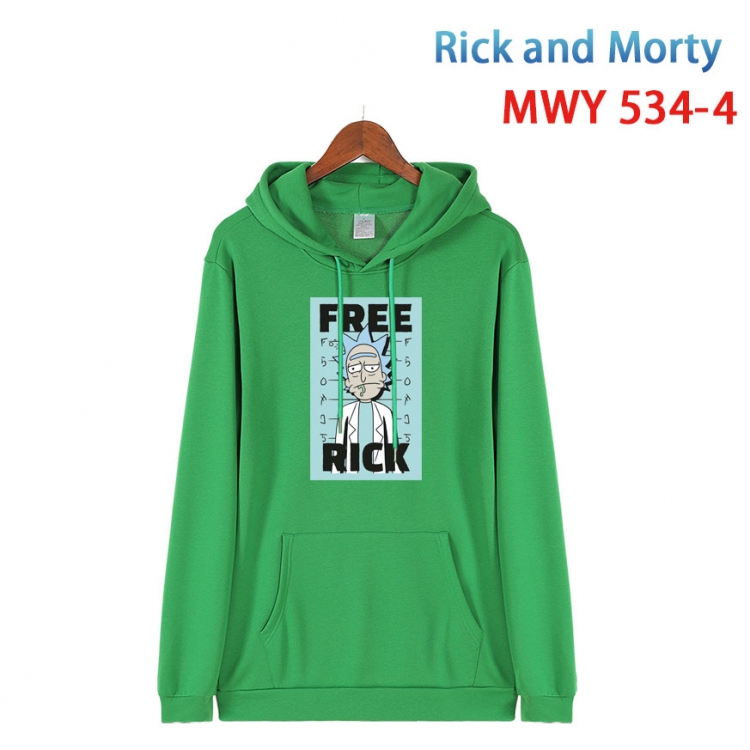 Rick and Morty Cotton Hooded Patch Pocket Sweatshirt from S to 4XL  MWY-534-4