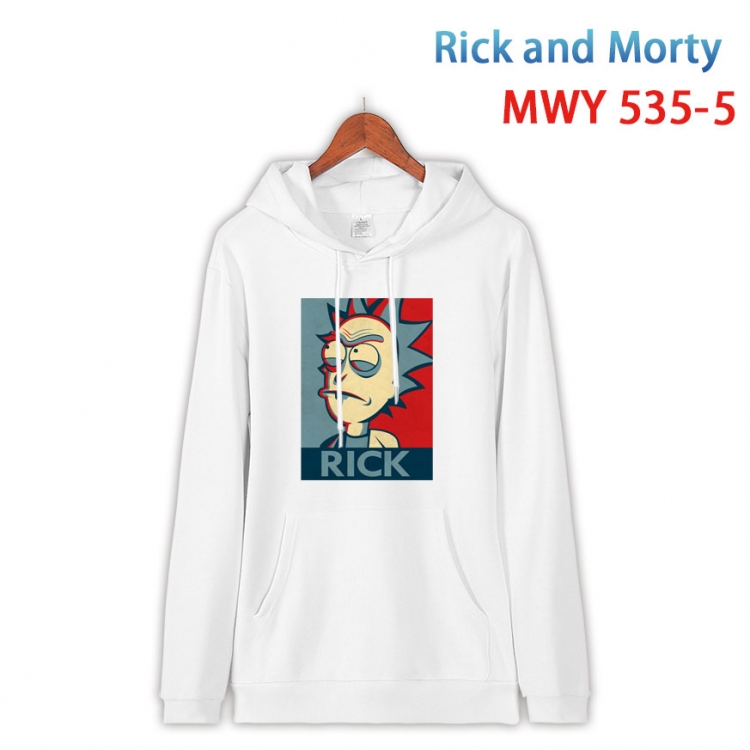 Rick and Morty Cotton Hooded Patch Pocket Sweatshirt from S to 4XL MWY-535-5