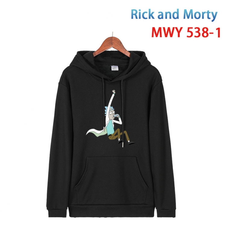 Rick and Morty Cotton Hooded Patch Pocket Sweatshirt from S to 4XL  MWY-538-1