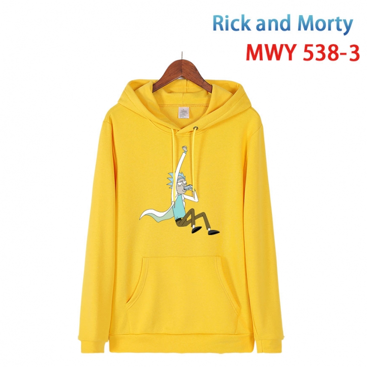 Rick and Morty Cotton Hooded Patch Pocket Sweatshirt from S to 4XL MWY-538-3