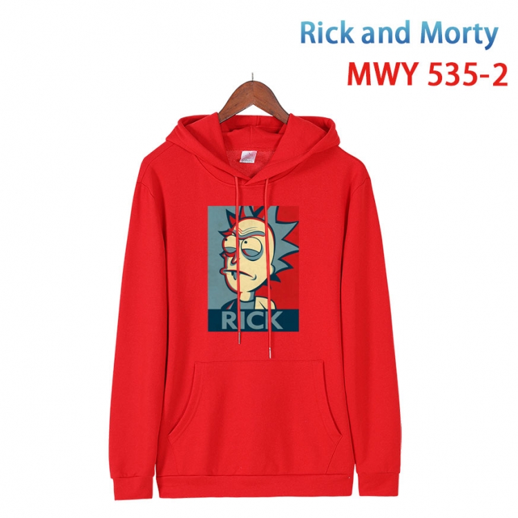 Rick and Morty Cotton Hooded Patch Pocket Sweatshirt from S to 4XL  MWY-535-2