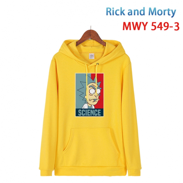 Rick and Morty Cotton Hooded Patch Pocket Sweatshirt from S to 4XL  MWY-549-3