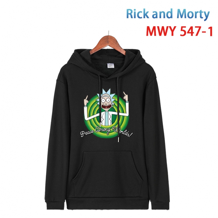 Rick and Morty Cotton Hooded Patch Pocket Sweatshirt from S to 4XL MWY-547-1