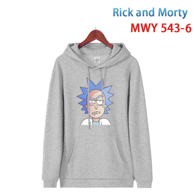 Rick and Morty Cotton Hooded Patch Pocket Sweatshirt from S to 4XL  MWY-543-6