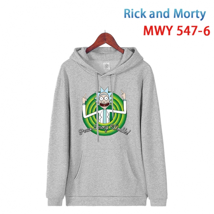 Rick and Morty Cotton Hooded Patch Pocket Sweatshirt from S to 4XL  MWY-547-6