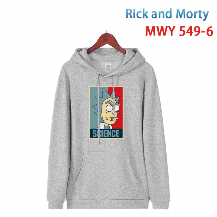 Rick and Morty Cotton Hooded Patch Pocket Sweatshirt from S to 4XL  MWY-549-6