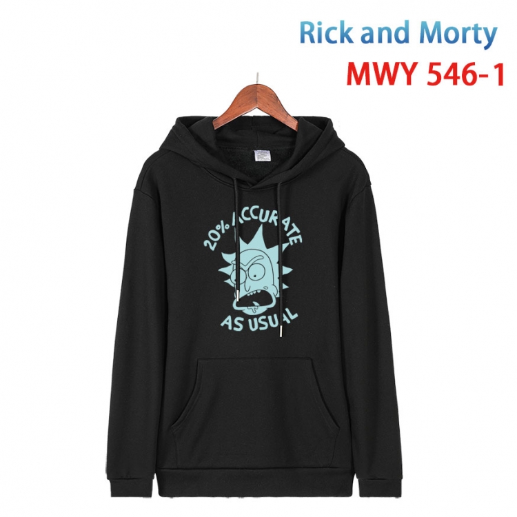 Rick and Morty Cotton Hooded Patch Pocket Sweatshirt from S to 4XL  MWY-546-1