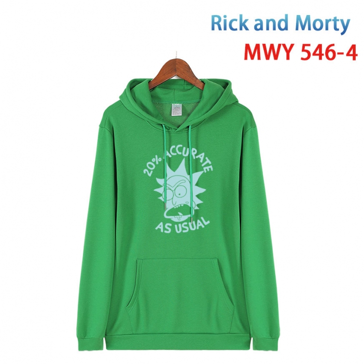 Rick and Morty Cotton Hooded Patch Pocket Sweatshirt from S to 4XL  MWY-546-4