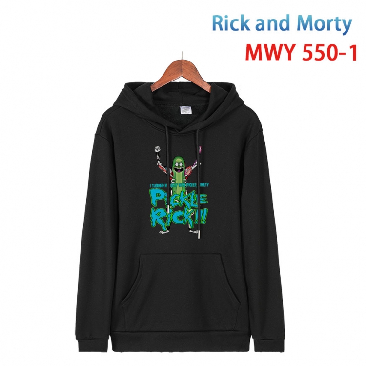 Rick and Morty Cotton Hooded Patch Pocket Sweatshirt from S to 4XL  MWY-550-1