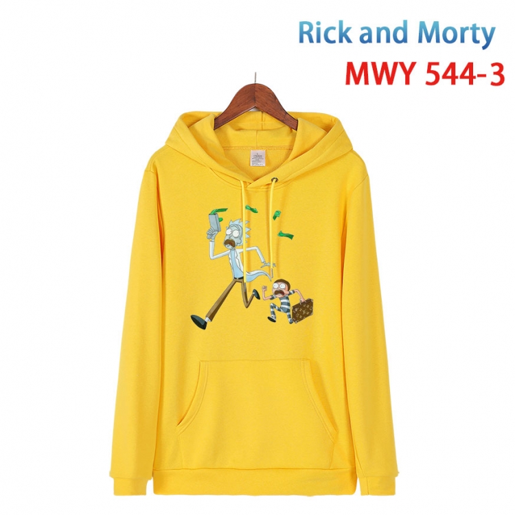 Rick and Morty Cotton Hooded Patch Pocket Sweatshirt from S to 4XL MWY-544-3