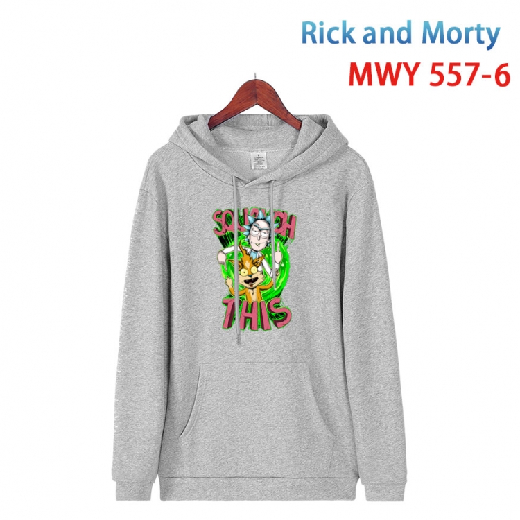 Rick and Morty Cotton Hooded Patch Pocket Sweatshirt from S to 4XL  MWY-557-6