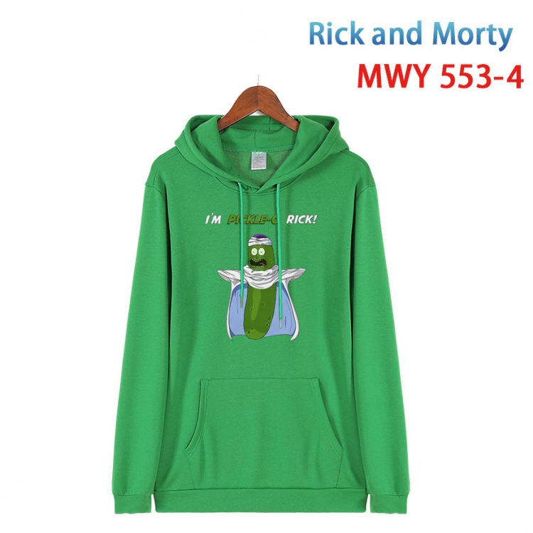 Rick and Morty Cotton Hooded Patch Pocket Sweatshirt from S to 4XL MWY-553-4