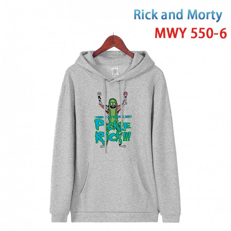 Rick and Morty Cotton Hooded Patch Pocket Sweatshirt from S to 4XL MWY-550-6