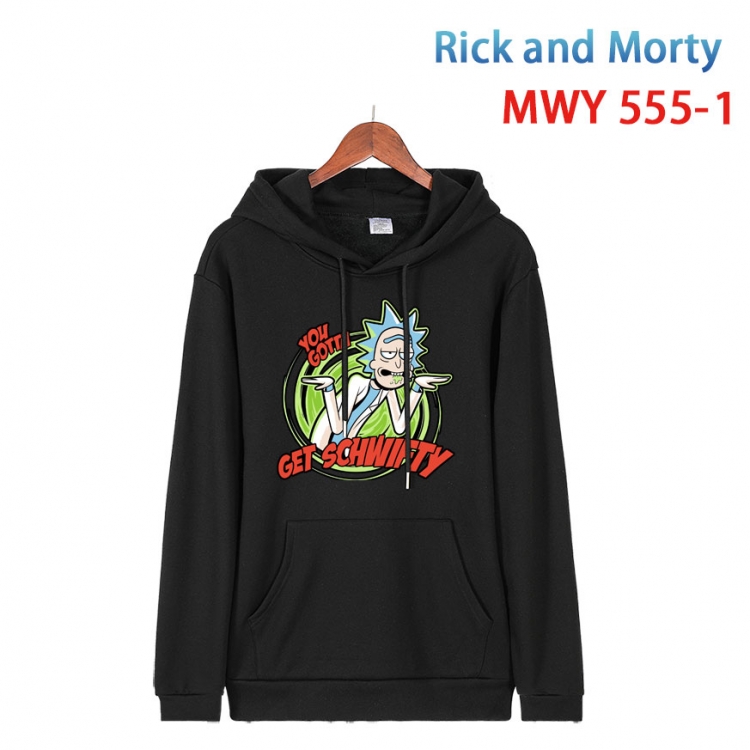 Rick and Morty Cotton Hooded Patch Pocket Sweatshirt from S to 4XL  MWY-555-1