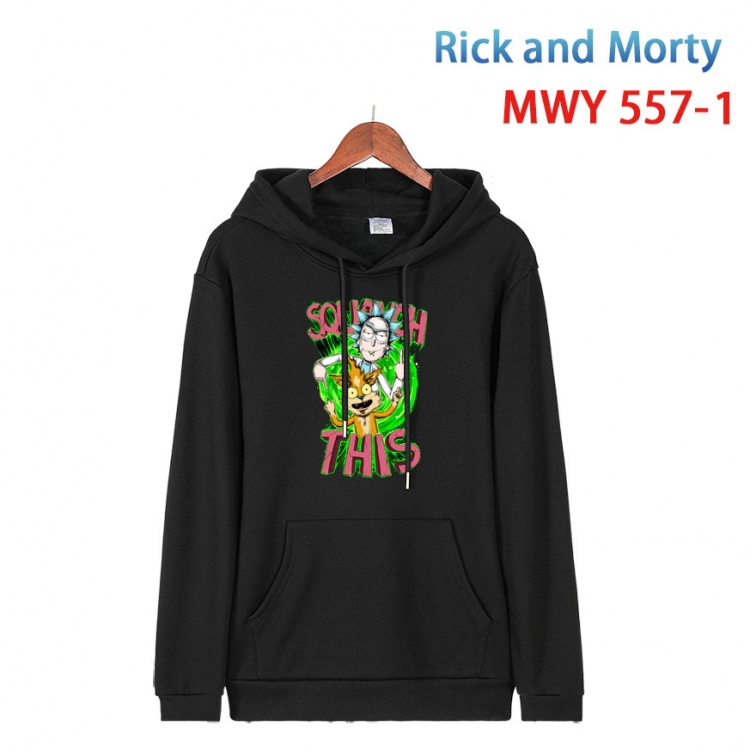 Rick and Morty Cotton Hooded Patch Pocket Sweatshirt from S to 4XL  MWY-557-1