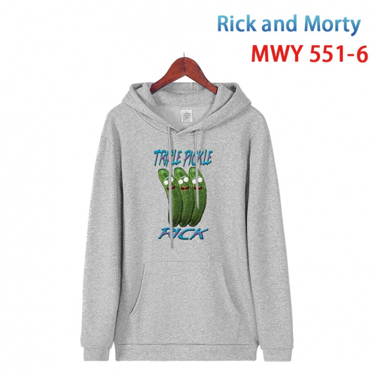 Rick and Morty Cotton Hooded Patch Pocket Sweatshirt from S to 4XL  MWY-551-6