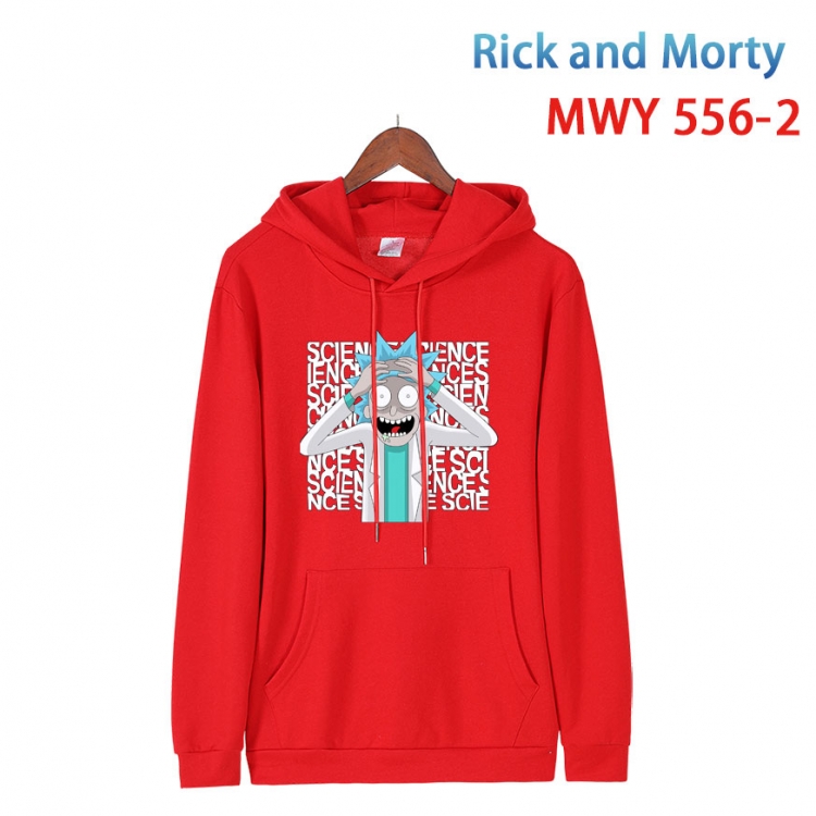 Rick and Morty Cotton Hooded Patch Pocket Sweatshirt from S to 4XL MWY-556-2