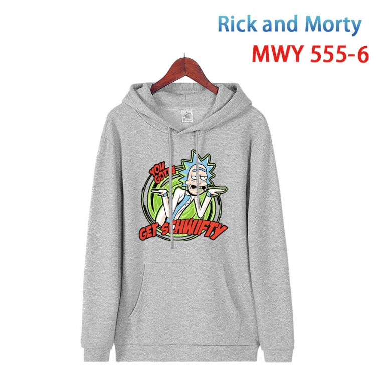 Rick and Morty Cotton Hooded Patch Pocket Sweatshirt from S to 4XL  MWY-555-6