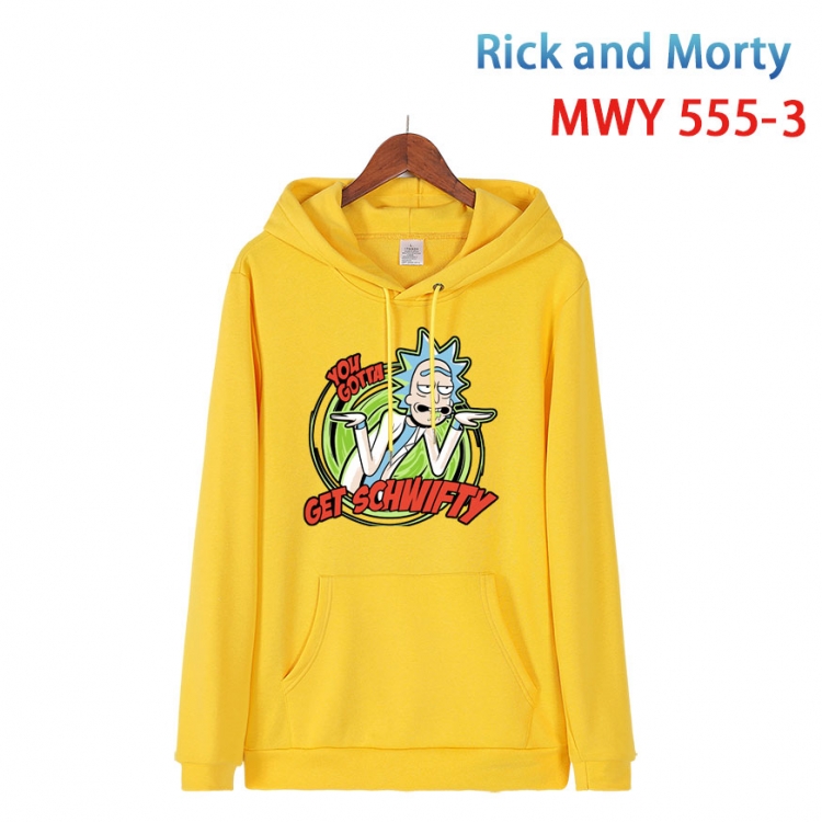 Rick and Morty Cotton Hooded Patch Pocket Sweatshirt from S to 4XL  MWY-555-3