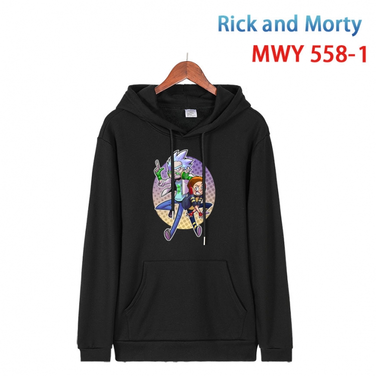 Rick and Morty Cotton Hooded Patch Pocket Sweatshirt from S to 4XL   MWY-558-1