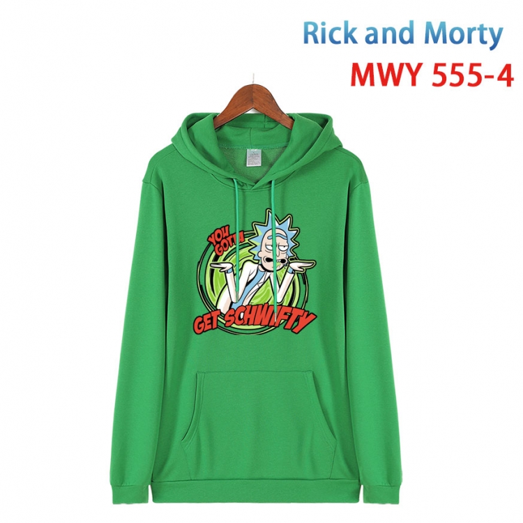 Rick and Morty Cotton Hooded Patch Pocket Sweatshirt from S to 4XL  MWY-555-4