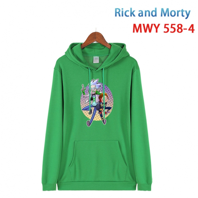 Rick and Morty Cotton Hooded Patch Pocket Sweatshirt from S to 4XL   MWY-558-4