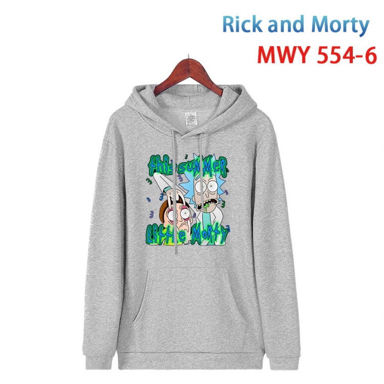 Rick and Morty Cotton Hooded Patch Pocket Sweatshirt from S to 4XL MWY-554-6