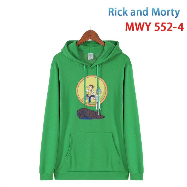 Rick and Morty Cotton Hooded Patch Pocket Sweatshirt from S to 4XL  MWY-552-4