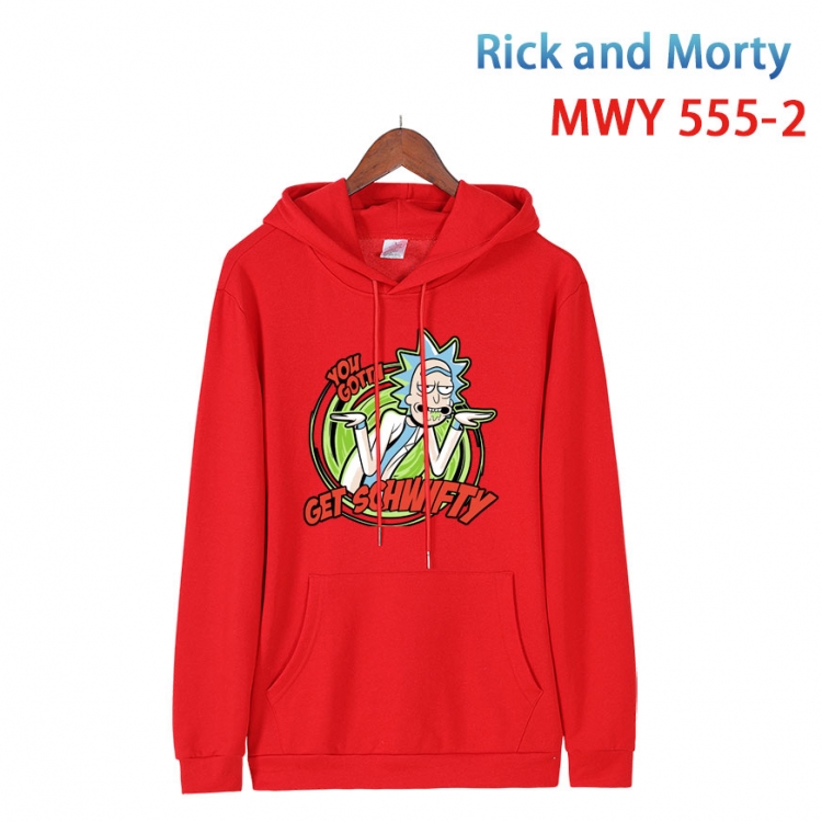 Rick and Morty Cotton Hooded Patch Pocket Sweatshirt from S to 4XL MWY-555-2