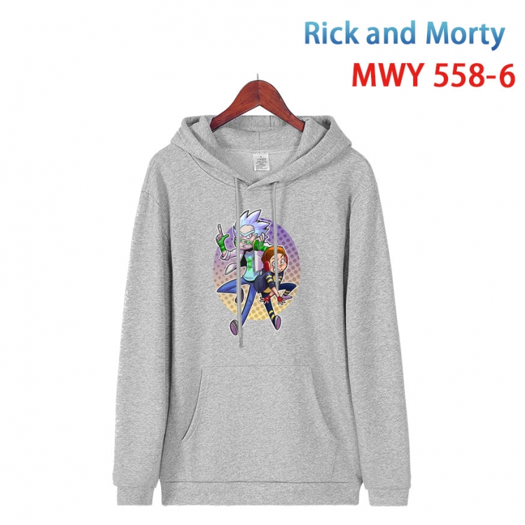 Rick and Morty Cotton Hooded Patch Pocket Sweatshirt from S to 4XL  MWY-558-6