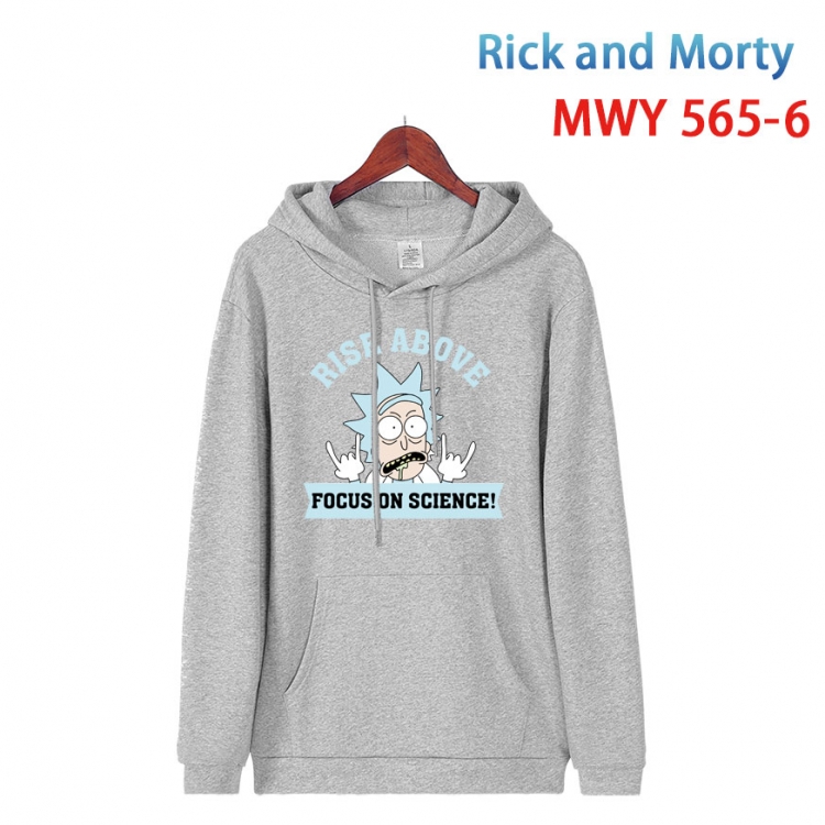 Rick and Morty Cotton Hooded Patch Pocket Sweatshirt from S to 4XL  MWY-565-6