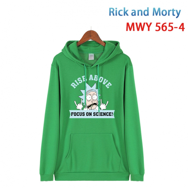 Rick and Morty Cotton Hooded Patch Pocket Sweatshirt from S to 4XL  MWY-565-4