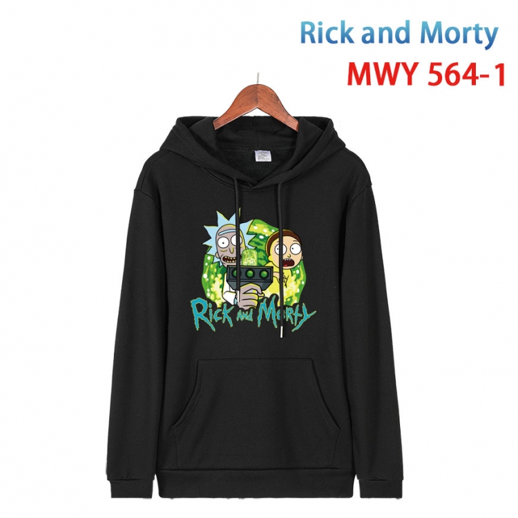 Rick and Morty Cotton Hooded Patch Pocket Sweatshirt from S to 4XL  MWY-564-1