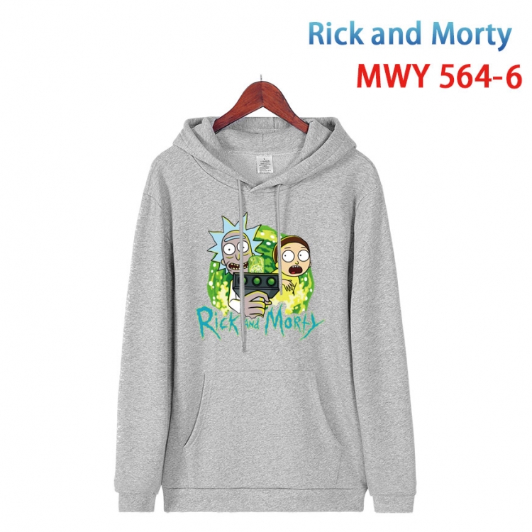 Rick and Morty Cotton Hooded Patch Pocket Sweatshirt from S to 4XL  MWY-564-6