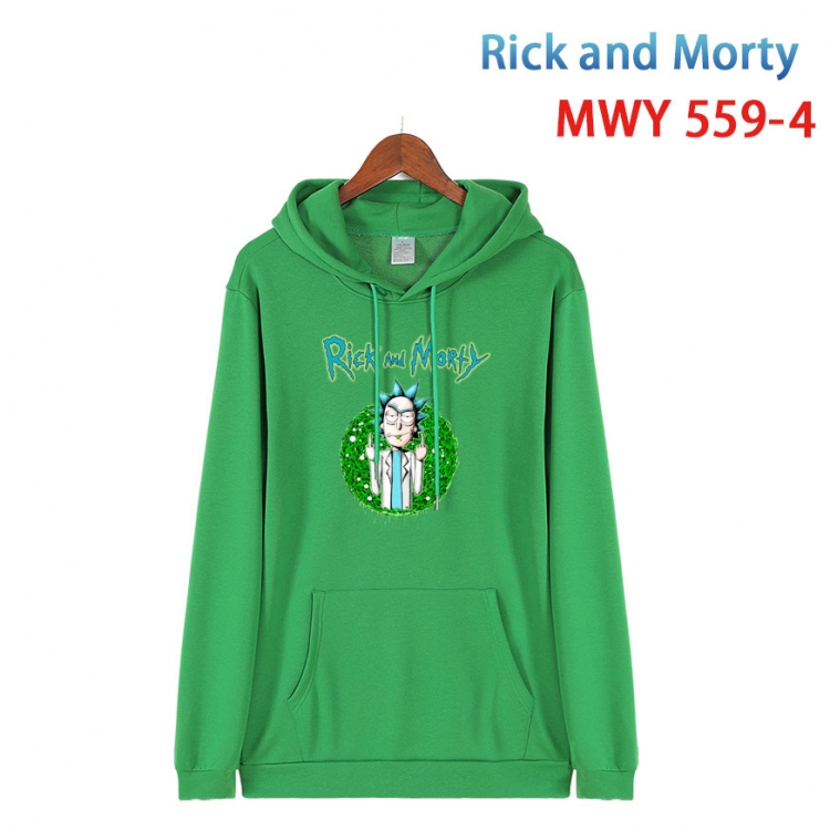 Rick and Morty Cotton Hooded Patch Pocket Sweatshirt from S to 4XL  MWY-559-4