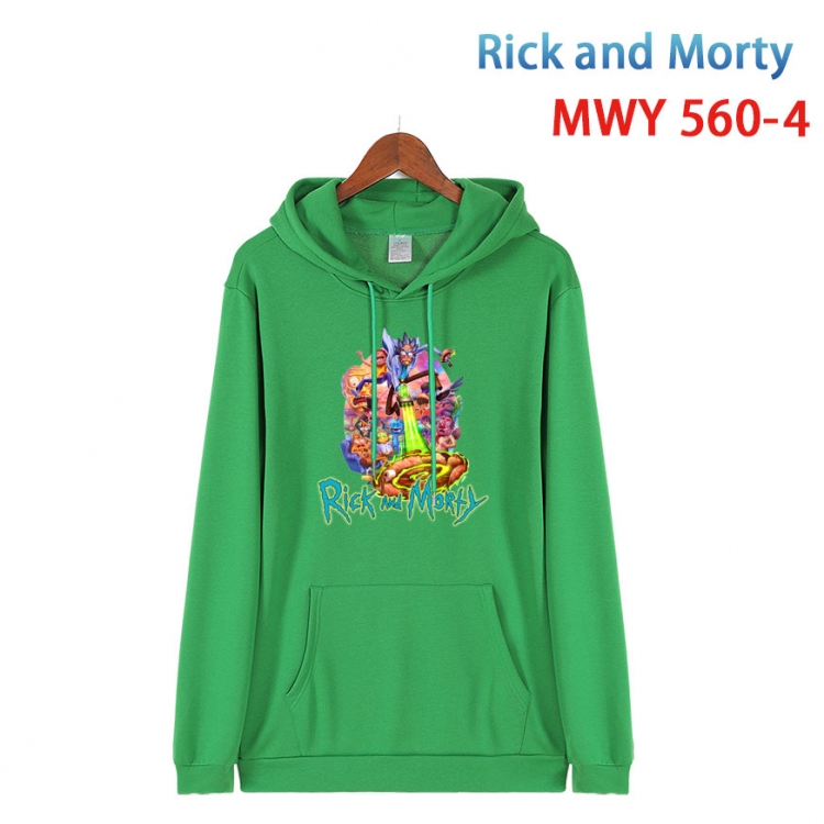 Rick and Morty Cotton Hooded Patch Pocket Sweatshirt from S to 4XL  MWY-560-4