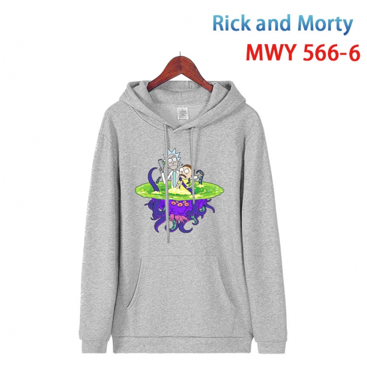 Rick and Morty Cotton Hooded Patch Pocket Sweatshirt from S to 4XL MWY-566-6