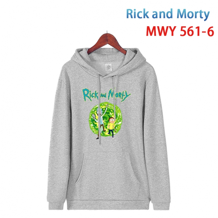 Rick and Morty Cotton Hooded Patch Pocket Sweatshirt from S to 4XL MWY-561-6