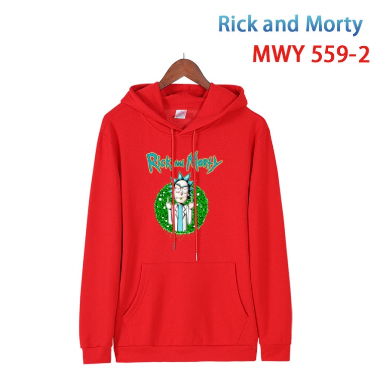 Rick and Morty Cotton Hooded Patch Pocket Sweatshirt from S to 4XL  Y-559-2